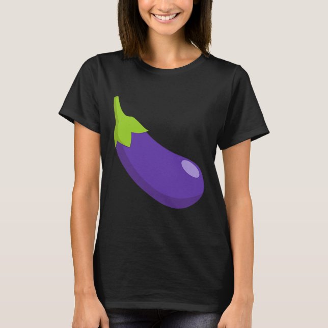 Camiseta Eggplant Y Peach Pareja Icono Emoticon C (Anverso)