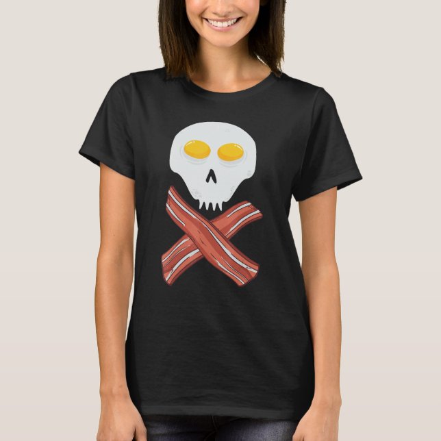 Camiseta Eggs and Bacon Skull Pirates Crossbone Meat (Anverso)