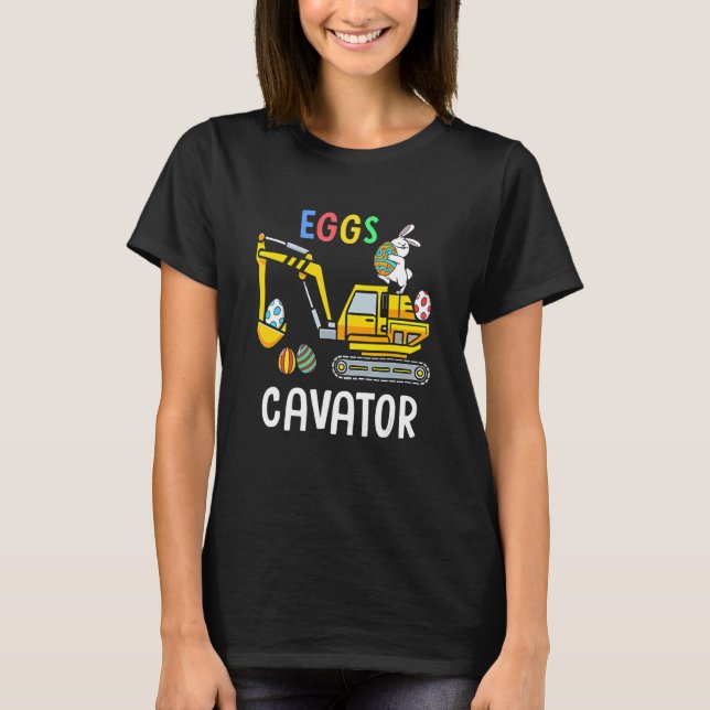 Camiseta Eggs Cavator Happy Easter Bunny Cute Boys Girls Ki (Anverso)