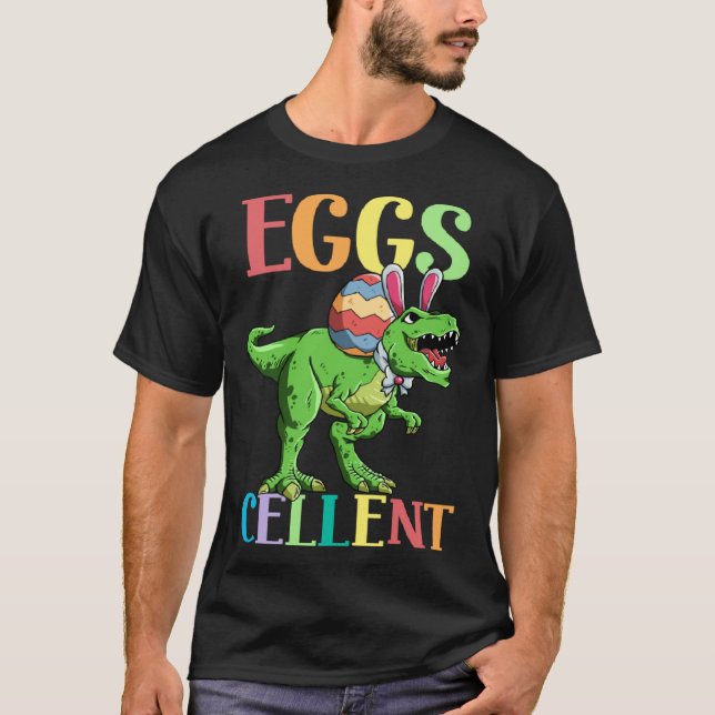 Camiseta Eggs Cellent Easter Rex Dinosaur Bunny Kids Dino B (Anverso)