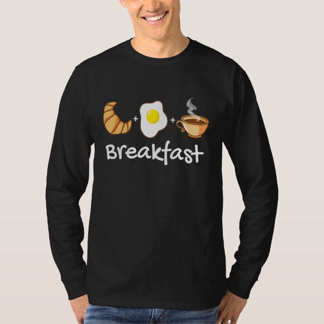 Camiseta Eggs Croissant Y Desayuno De Café (Anverso)