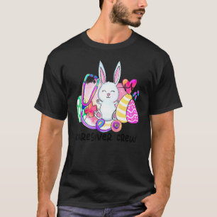 Camiseta Eggs de conejo de Pascua Stethoscope Caregiver