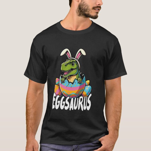 Camiseta Eggsaurus Dinosaur Conejo de Pascua T-Rex Divertid (Anverso)