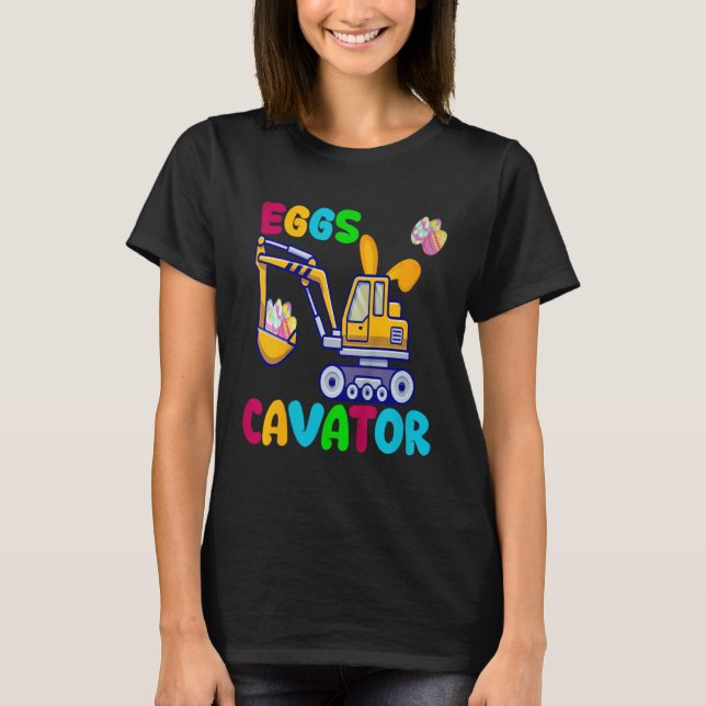 Camiseta EggsCavator Happy Easter Funny Excavator Hunting E (Anverso)