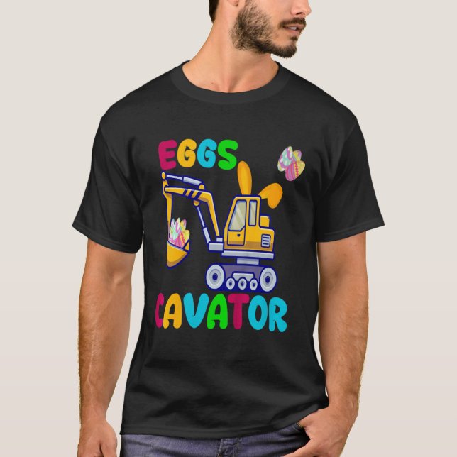 Camiseta EggsCavator Happy Easter Funny Excavator Hunting E (Anverso)