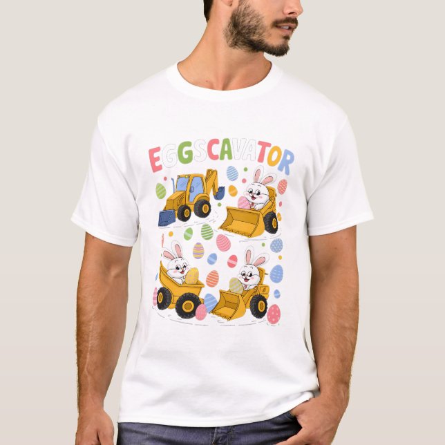 Camiseta Eggscavator Semana Santa Caza de Huevos Camión de  (Anverso)