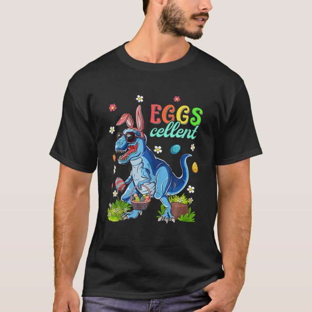 Camiseta Eggscellent Dinosaur Rex Bunny Easter Day Regalo H (Anverso)