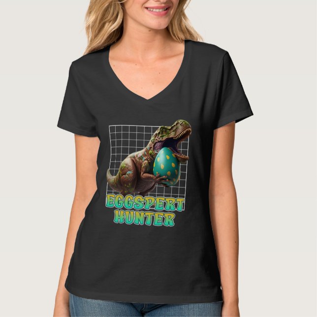 Camiseta Eggspert Easter Eggs Hunt Dinosaur Easter Bunnies  (Anverso)
