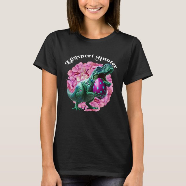 Camiseta Eggspert Hunter Easter Egg Hunting Easter Dinosaur (Anverso)
