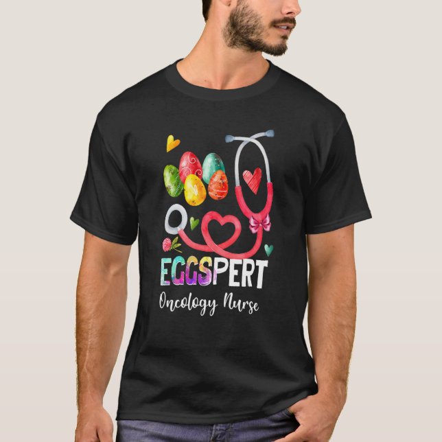 Camiseta Eggspert Oncology Nurse Bunny Stethoscope Pascua D (Anverso)