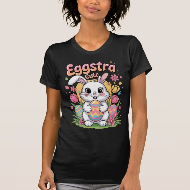Camiseta Eggstra Cute Easter Bunny T-Shirt - Pastel Spring (Anverso)