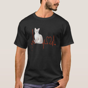 Camiseta Egipcia Ma Mi ritmo cardíaco EKG Gato Mamá Gato Pa