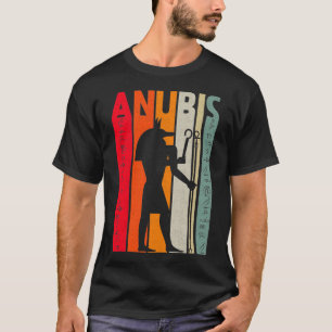 Camiseta Egipcio Dios Anubis Retro Egipto Jeroglíficos