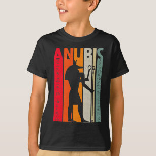 Camiseta Egipcio Dios Anubis Retro Egipto Jeroglíficos