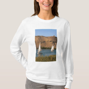 Camiseta Egipto, Asuán, río Nilo, veleros Felucca,