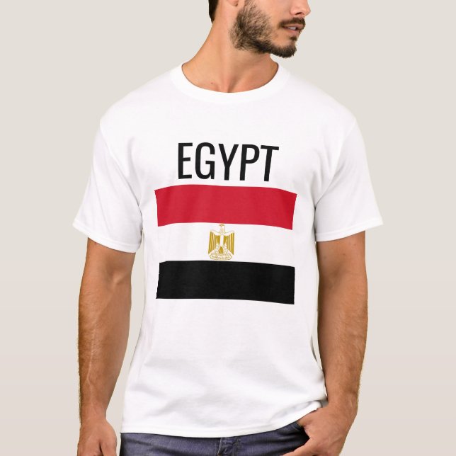 Camiseta Egipto // Bandera Nacional del País Mundial (Anverso)