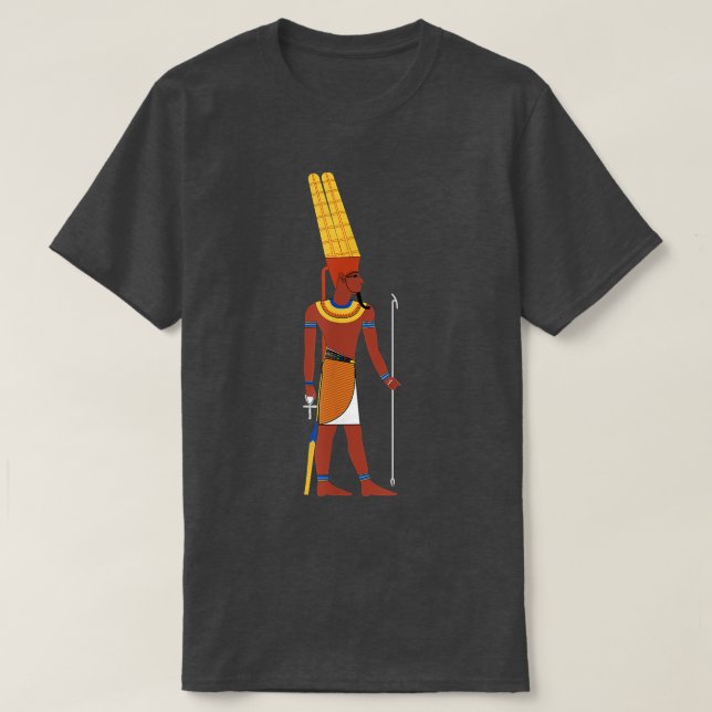 Camiseta Egipto, Dios egipcio amun Rey deidad cetro Tshir (Diseño del anverso)