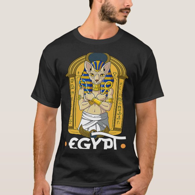 Camiseta Egipto Gato egipcio Sfinx Faraón 1 (Anverso)