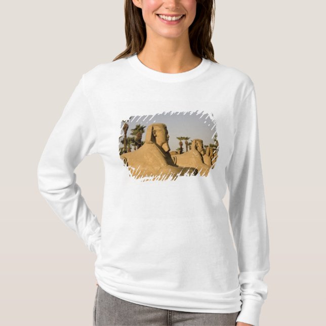 Camiseta Egipto, Luxor. La Avenida de las Esfinges conduce  (Anverso)