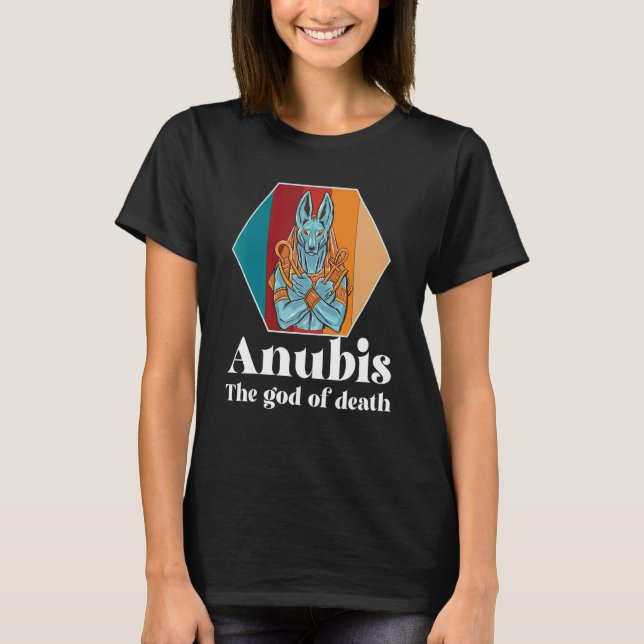 Camiseta Egipto Retro Anubis Egiptología Dios del Faraón Mu (Anverso)