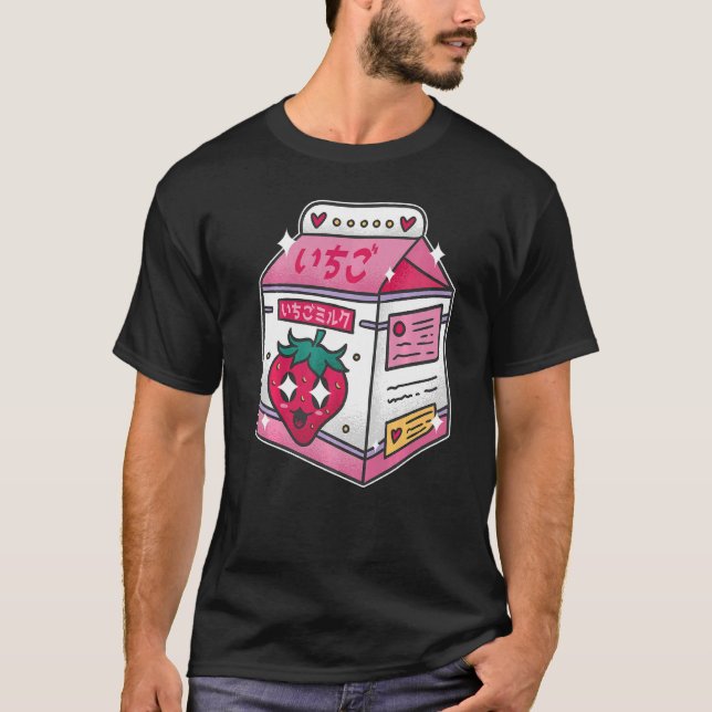 Camiseta Egirl Eboy Milk Shake Carton Cute Japanese Str (Anverso)