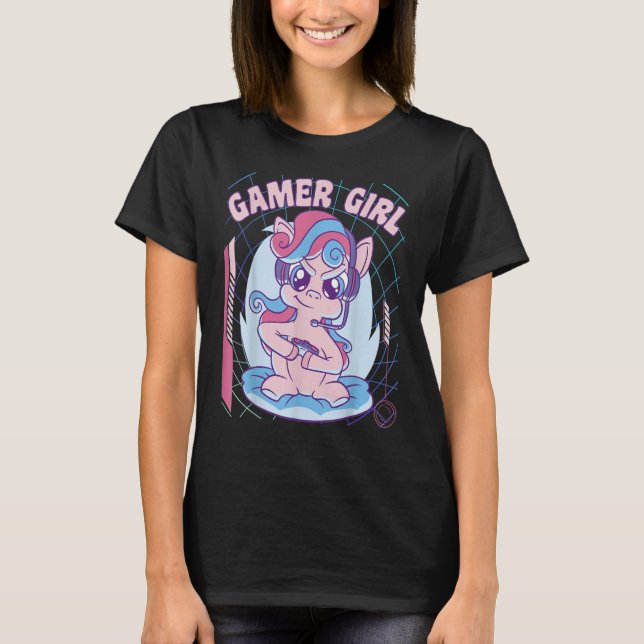 Camiseta eGirl Unicorn Gamer Girl (Anverso)