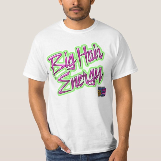 Camiseta EGM Big Hair Energy (Blanco) (Anverso)