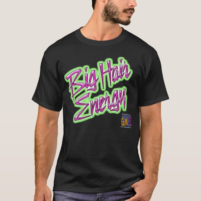 Camiseta EGM Big Hair Energy (Negro) (Anverso)
