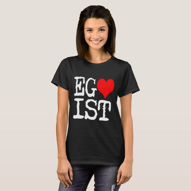 Camiseta Egoísta Corazón Rojo Negro (Anverso completo)