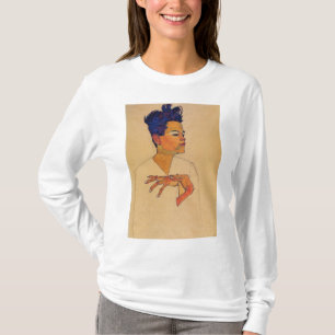 Camiseta Egon Schiele - autorretrato con manos en el pecho