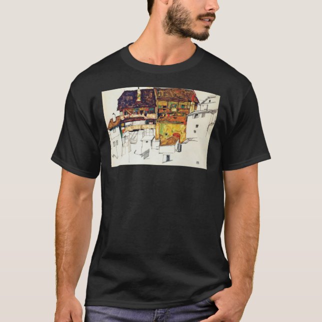 Camiseta Egon Schiele - Old houses in Krumau 1914 Classic T (Anverso)