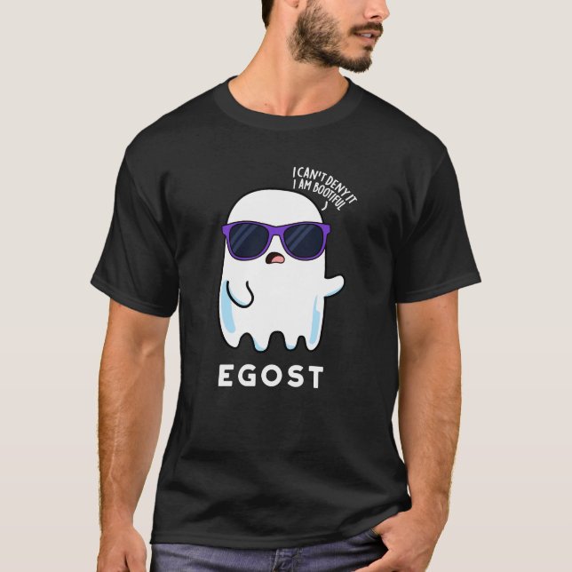 Camiseta Egost Funny Halloween Ego Ghost Pun Dark BG (Anverso)