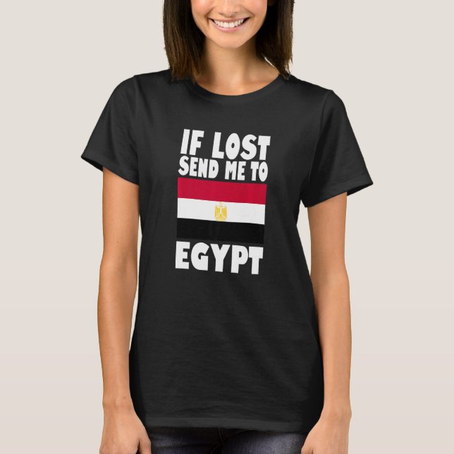 Camiseta Egypt Flag Design  If lost send me to Egypt Premiu (Anverso)