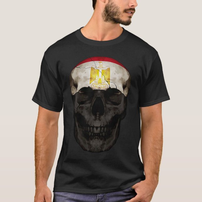 Camiseta Egypt Flag Skull Egyptian Roots Proud Patriotic (Anverso)