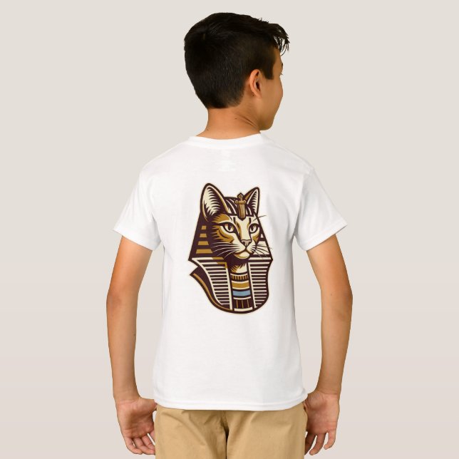Camiseta Egyptian Cat Kids T-Shirt – Pharaonic Cat Art  (Reverso completo)