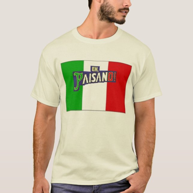 Camiseta Eh bandera de Paisano w/Italian (Anverso)