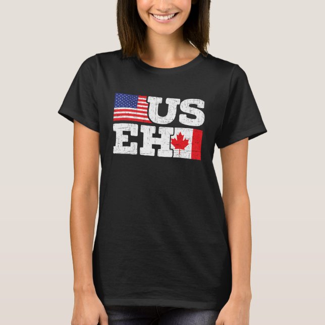 Camiseta EH de EE. UU. Canadá Estados Unidos Bandera Hoja d (Anverso)