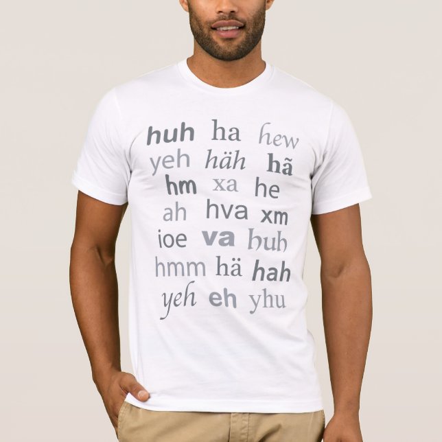 Camiseta "eh" Una palabra universal (Anverso)