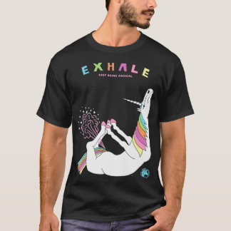 Camiseta Ehale Yoga Bow Pose Farting Unicorn 