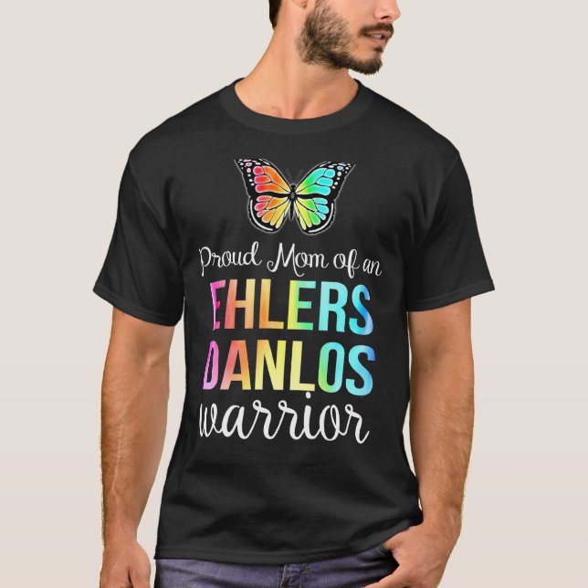 Camiseta Ehlers Danlos Awareness T Orgullosa Mamá Mariposa  (Anverso)