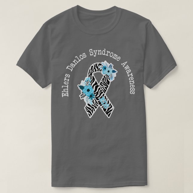 Camiseta Ehlers Danlos Syndrome Awareness EDS Zibra Ribbon  (Diseño del anverso)