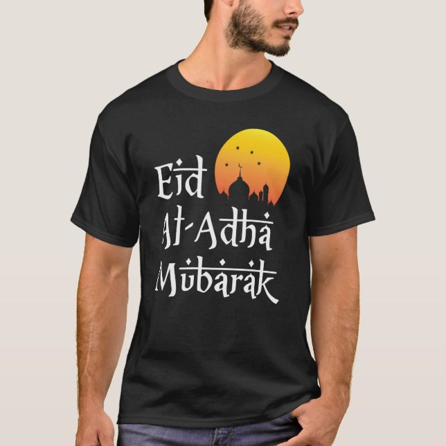 Camiseta Eid Al Adha Mubarak Islamic Apparel For Muslim Men (Anverso)