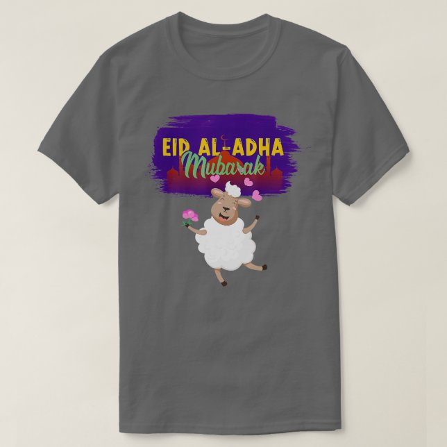 Camiseta Eid Al Adha Mubarak Kareem Gracioso Feliz Eid Adha (Diseño del anverso)