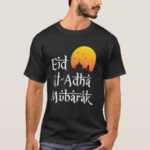 Camiseta Eid Al-Adha Mubarak Mezquita Media Luna Diseño Isl
