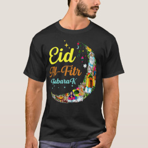 Camiseta Eid AlFitr Mubarak Feliz Eid Crescent Moon Eid Pre