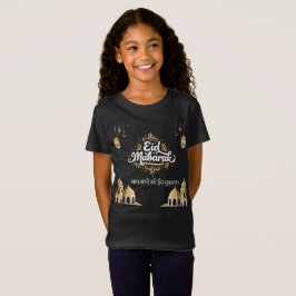 Camiseta Eid Mubarak Dorado y Azul