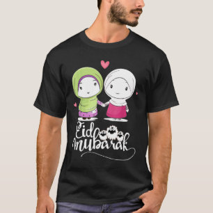 Camiseta Eid Mubarak Hijab Chicas musulmanes Eid con gracia
