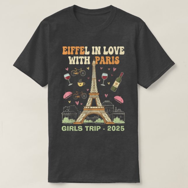 Camiseta Eiffel enamorado - Personalizado Paris Trip Tee (Diseño del anverso)