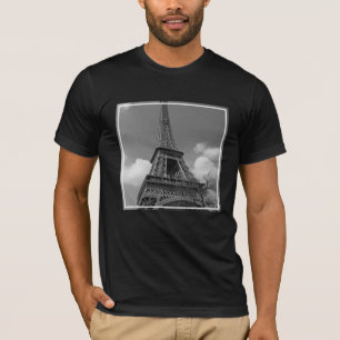 Camiseta Eiffel nublado en blanco y negro, 2015