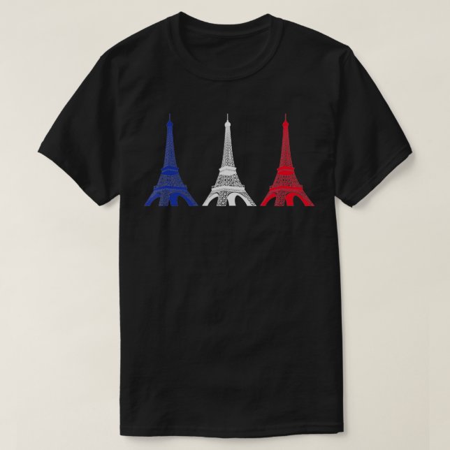 Camiseta Eiffel Tower Bastille Day France (Diseño del anverso)